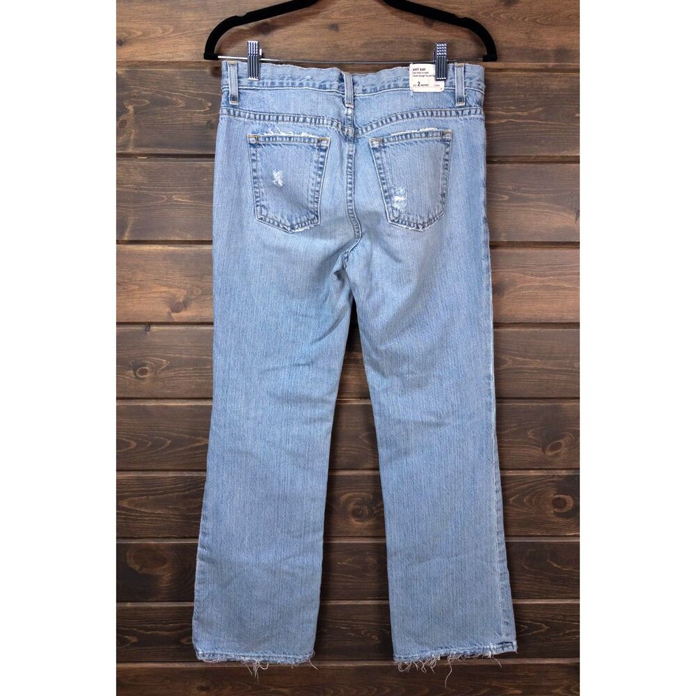 J.Crew Boy Cut Flare Jeans Size 2 Petite Light Wash Distressed Button Fly NWT